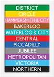 London Underground Tube Lines Travel Poster