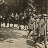 Italian Troops with General Montuore on Horseback in the Parade of Troops Celebrating End of WWI