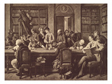 In the Public Library (A Young Woman is Causing a Stirr Amongst the Readers and Librarians)  1885