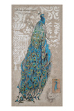 Peacock on Linen 1