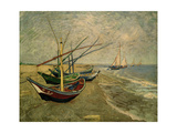 Fishing Boats on the Beach at Saintes-Marie-de-la-Mer  around June 5  1888