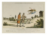 Genius leads Voltaire and Rousseau to the Temple of Glory and Immortality  Early C19th