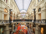 Interior of the Gum Shopping Centre on Red Square  Moscow  Russia  Europe