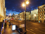 Nevsky Prospekt at Night  St Petersurg  Russia  Europe