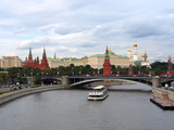 Bolshoy Kamenny Bridge and the Kremlin on the Moskva River  Moscow  Russia  Europe
