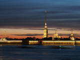 Cathedral of St Peter and St Paul at Dusk  St Petersburg  Russia  Europe