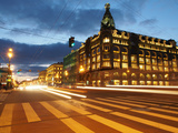 Nevsky Prospekt at Night  St Petersurg  Russia  Europe