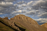Jagged Ridge with Puffy Clouds  Rio Grande National Forest  Colorado  United States of America
