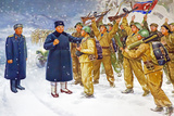 Wall Mural of Kim Il Sung  Pyongyang  Democratic People's Republic of Korea  N Korea