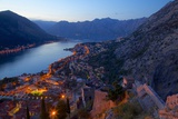 View of Bay of Kotor from Fortress at Dusk  Kotor  UNESCO World Heritage Site  Montenegro  Europe