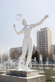 Fountains at Pyongyang Indoor Sports Stadium  Democratic People's Republic of Korea  N Korea