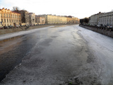 Frozen Canal in Winter  St Petersburg  Russia  Europe