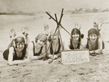 Women on a beach in California  1927
