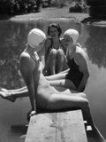 Women at a lake  1938