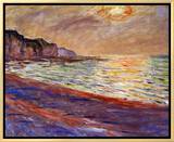 Beach at Pourville  Sunset  1882