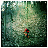 Mountain Biker on a Single Track in Winter