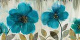 Teal Flowers - Oversize