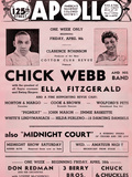 Apollo Theatre  Handbill: Chick Webb  Ella Fitzgerald  Cook and Brown  Wolford's Pets and More