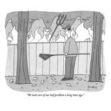 "We took care of our leaf problem a long time ago" - New Yorker Cartoon
