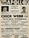 Apollo Theatre  Handbill: Chick Webb  Ella Fitzgerald  Cook and Brown  Wolford's Pets and More