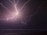 An Incredibly Strong  and Powerful Lightning Storm Caught over the Pacific Ocean of El Salvador