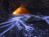 A Sea Tunnel at Cape Kiwanda  Oregon Lights Up under Just the Right Conditions