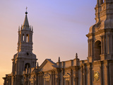 Arequipa Cathedral La Catedral at Sunset on Plaza De Armas  Arequipa  Peru