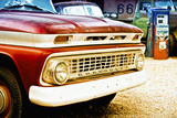 Ancienne Chevrolet Dans Une Station Essence Sur La Route 66