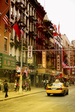 Taxi New Yorkais Dans Une Rue De Chinatown