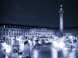 Vue De La Place Vendôme De Nuit À Paris