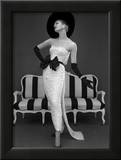 Model in John Cavanagh's Strapless Evening Gown  Spring 1957