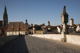 Historic Stone Bridge over the Danube River  Germany