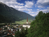View of Town  Churches and Houses  Oetz  Tyrol  Austria
