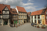 Old Town Square with Outdoor Cafes  Quedlinburg  Germany