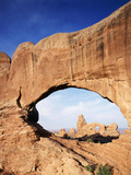 Double Arch Frames Tunnel Arch  Arches National Park  Utah  USA