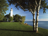 View of Lake Huron  Ponte Aux Barques Lighthouse  Michigan  USA