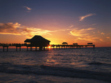 Clearwater Beach and Pier at Sunset  Florida  USA