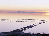 Spiral Jetty Above Great Salt Lake  Utah  USA
