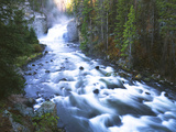 View of Firehole Falls and Firehole River  Yellowstone National Park  Wyoming  USA
