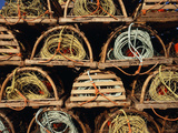 Stack of Lobster Traps at Neil's Harbor  Cape Breton  Nova Scotia  Canada