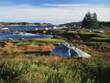 View of Sea with Coastline  Nova Scotia  Canada