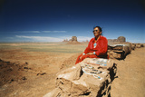 USA  Arizona  Woman Sitting with Bead Necklaces Near Monument Valley