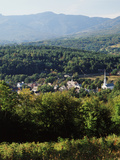View of Town with Mountain  Stowe  Vermont  USA