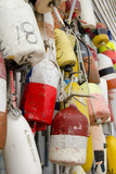 Colorful Fishing Floats  Block Island  Rhode Island  USA