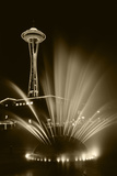 Space Needle Tower with Fountain  Seattle  Washington  USA