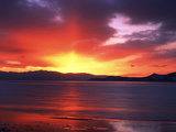 Sunset over Farmington Bay  Utah  USA