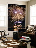 Fireworks on July 4th  at Gasworks Park; Space Needle in Background  Seattle  Washington  USA