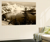 Snow-Covered Mountains with Crater Lake  Crater Lake National Park  Oregon  USA