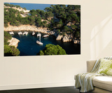 Boats Moored at Calanque De Port-Pin  Bouches-Du-Rhone  France