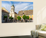 Main Square  Column and Blagovescenska Church  Szentendre  River Danube  Hungary